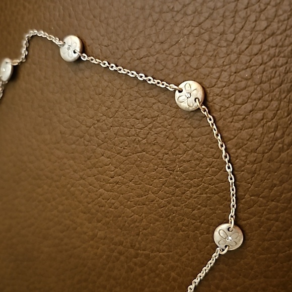 BRIGHTON Dainty Floral Crystal Station Chain Necklace - Picture 5 of 6